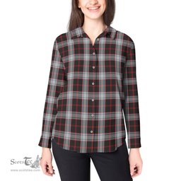ScotsTee Shop Scottish Merrilees Clan Tartan Womens Long Sleeve Shirt