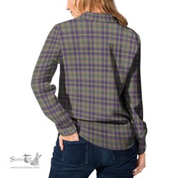 ScotsTee Shop Scottish Taylor Weathered Clan Crest Tartan Womens Long Sleeve Shirt