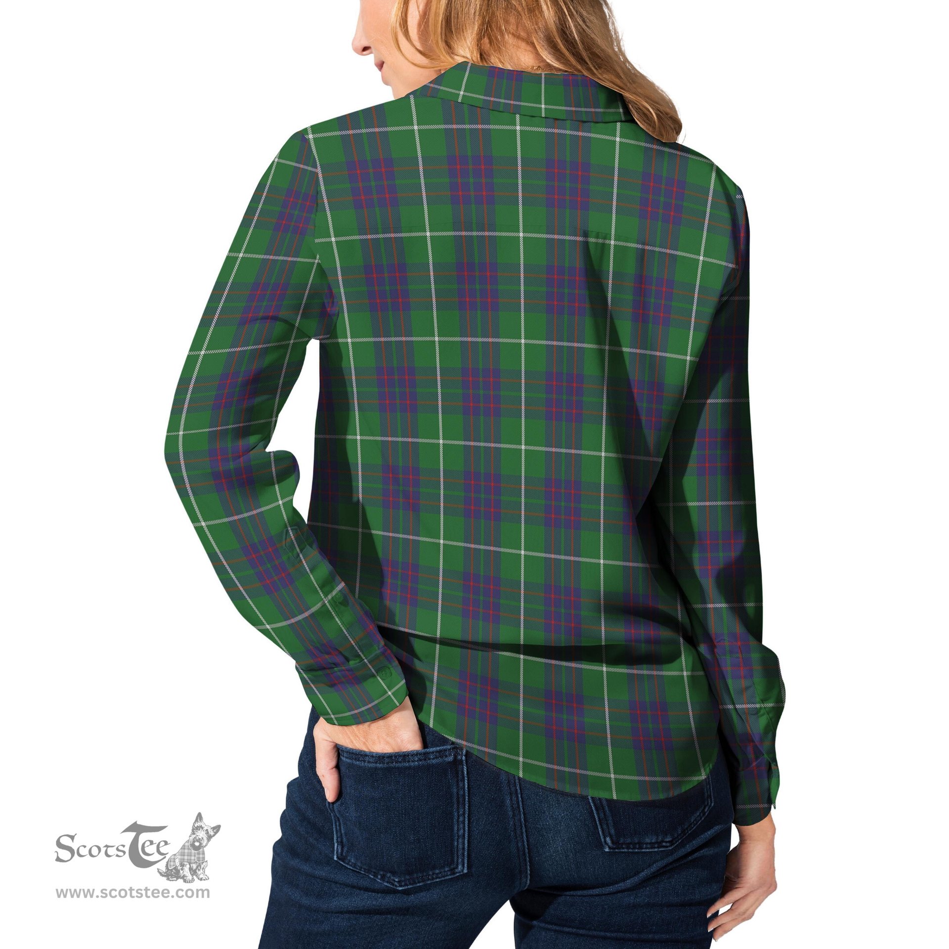 ScotsTee Shop Scottish MacIntyre Hunting Clan Tartan Womens Long Sleeve Shirt