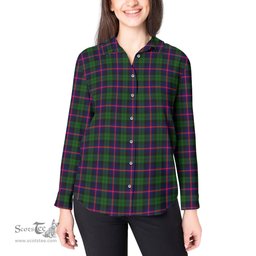 ScotsTee Shop Scottish Urquhart Modern Clan Tartan Womens Long Sleeve Shirt