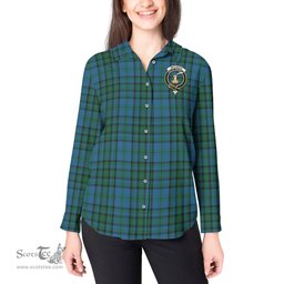 ScotsTee Shop Scottish Matheson Hunting Clan Crest Tartan Womens Long Sleeve Shirt