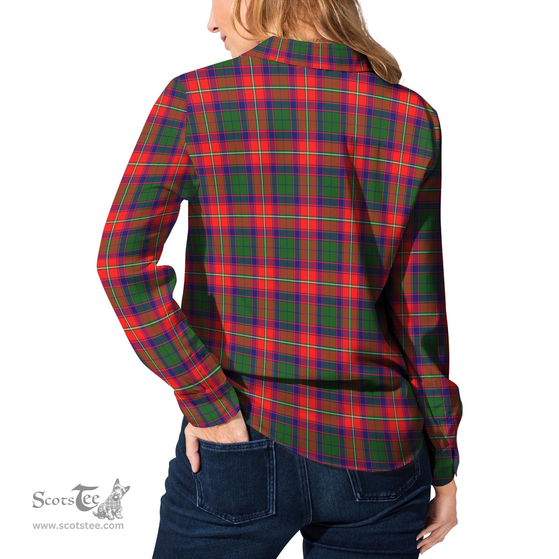 ScotsTee Shop Scottish Wauchope Clan Tartan Womens Long Sleeve Shirt