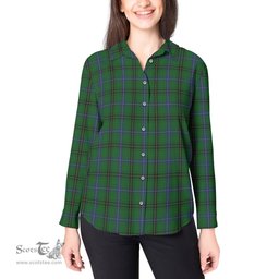 ScotsTee Shop Scottish MacKendrick Clan Tartan Womens Long Sleeve Shirt