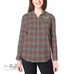ScotsTee Shop Scottish MacGregor Hunting Ancient Clan Crest Tartan Womens Long Sleeve Shirt