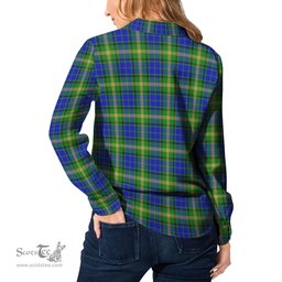 ScotsTee Shop Scottish Maitland Clan Crest Tartan Womens Long Sleeve Shirt