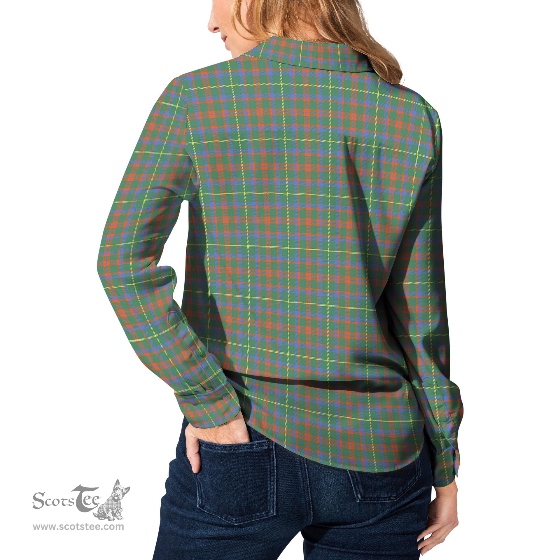 ScotsTee Shop Scottish MacKintosh Hunting Ancient Clan Tartan Womens Long Sleeve Shirt