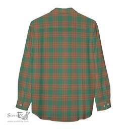 ScotsTee Shop Scottish Menzies Green Ancient Clan Crest Tartan Womens Long Sleeve Shirt