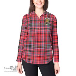 ScotsTee Shop Scottish Udny Clan Crest Tartan Womens Long Sleeve Shirt