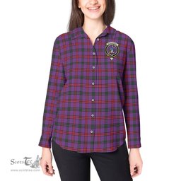 ScotsTee Shop Scottish Montgomery Modern Clan Crest Tartan Womens Long Sleeve Shirt