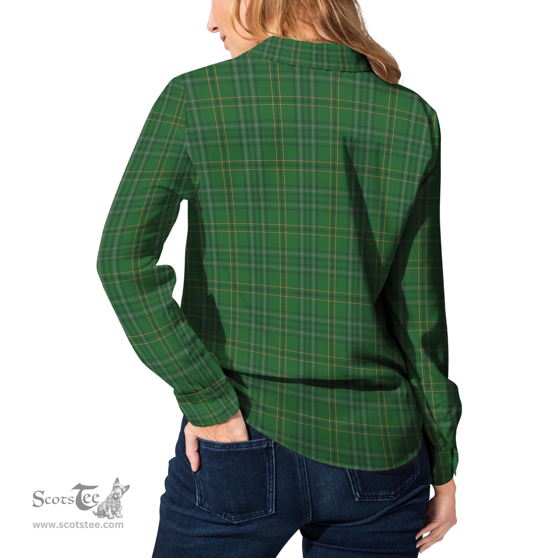 ScotsTee Shop Scottish Wexford County Ireland Clan Tartan Womens Long Sleeve Shirt