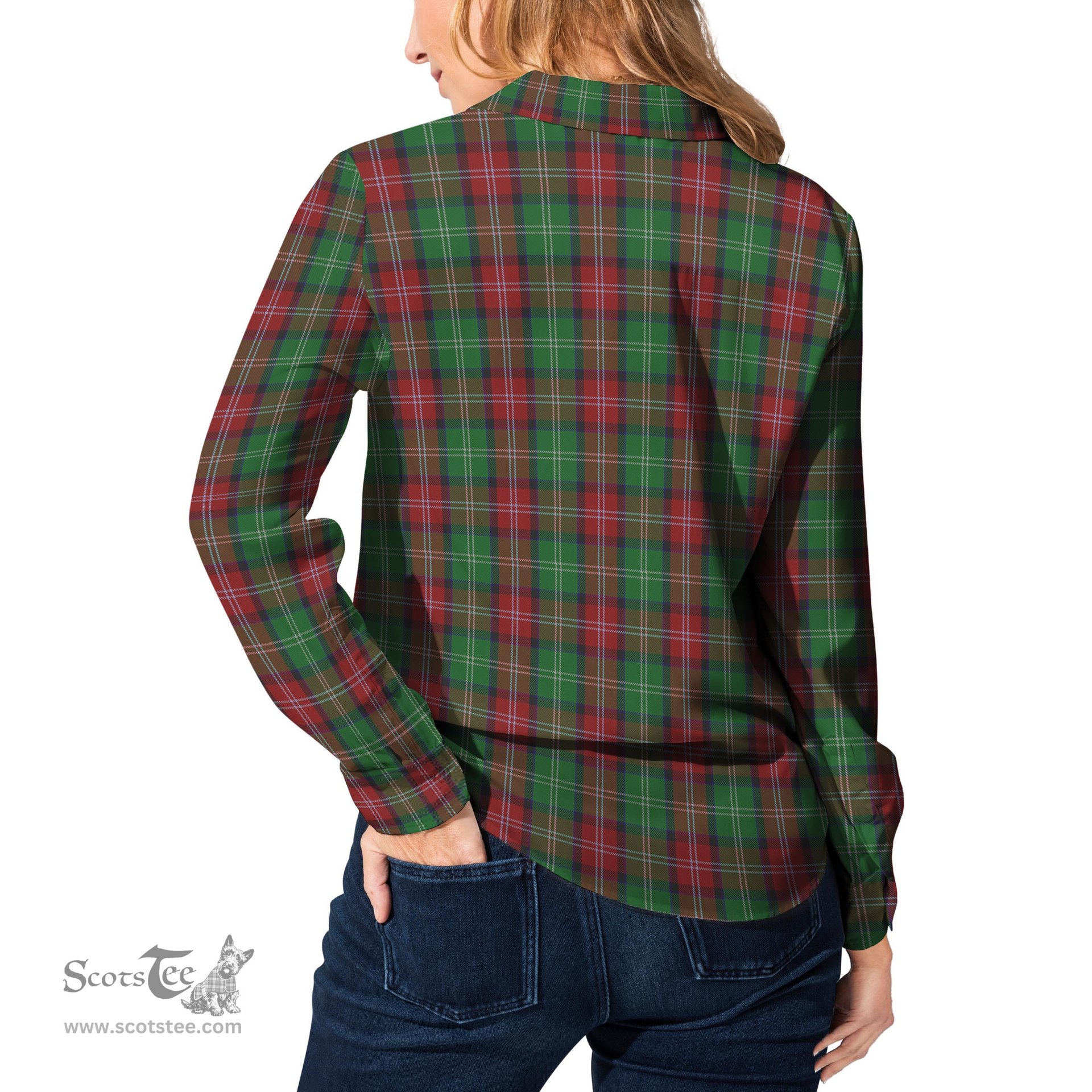 ScotsTee Shop Scottish Sawyer Clan Tartan Womens Long Sleeve Shirt