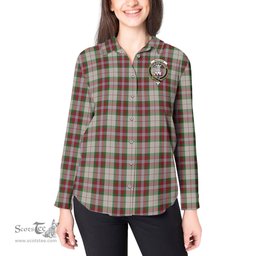 ScotsTee Shop Scottish MacLean Dress Clan Crest Tartan Womens Long Sleeve Shirt