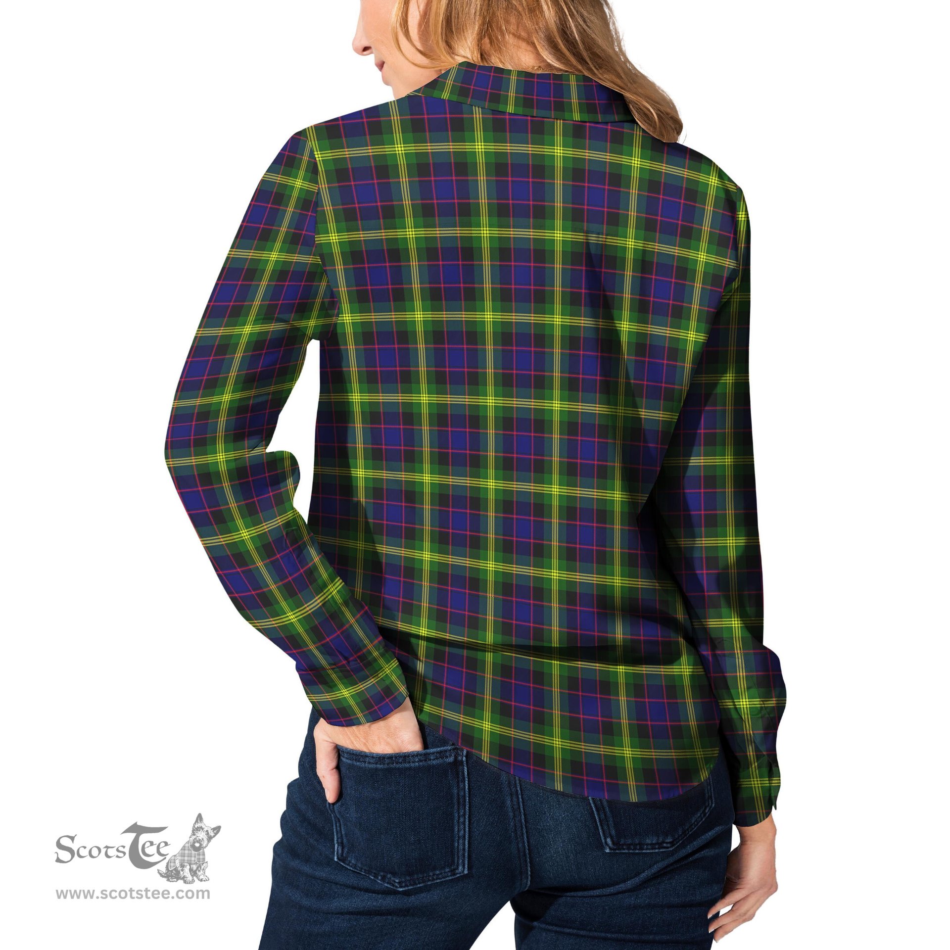 ScotsTee Shop Scottish Watson Modern Clan Tartan Womens Long Sleeve Shirt