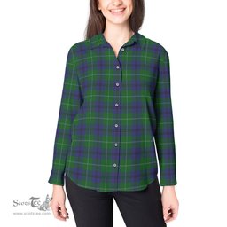 ScotsTee Shop Scottish Oliphant Clan Tartan Womens Long Sleeve Shirt