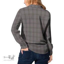 ScotsTee Shop Scottish Stewart Grey Clan Tartan Womens Long Sleeve Shirt