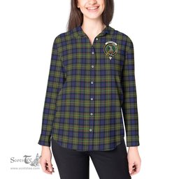 ScotsTee Shop Scottish MacLaren Modern Clan Crest Tartan Womens Long Sleeve Shirt