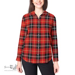 ScotsTee Shop Scottish Majoribanks Clan Tartan Womens Long Sleeve Shirt