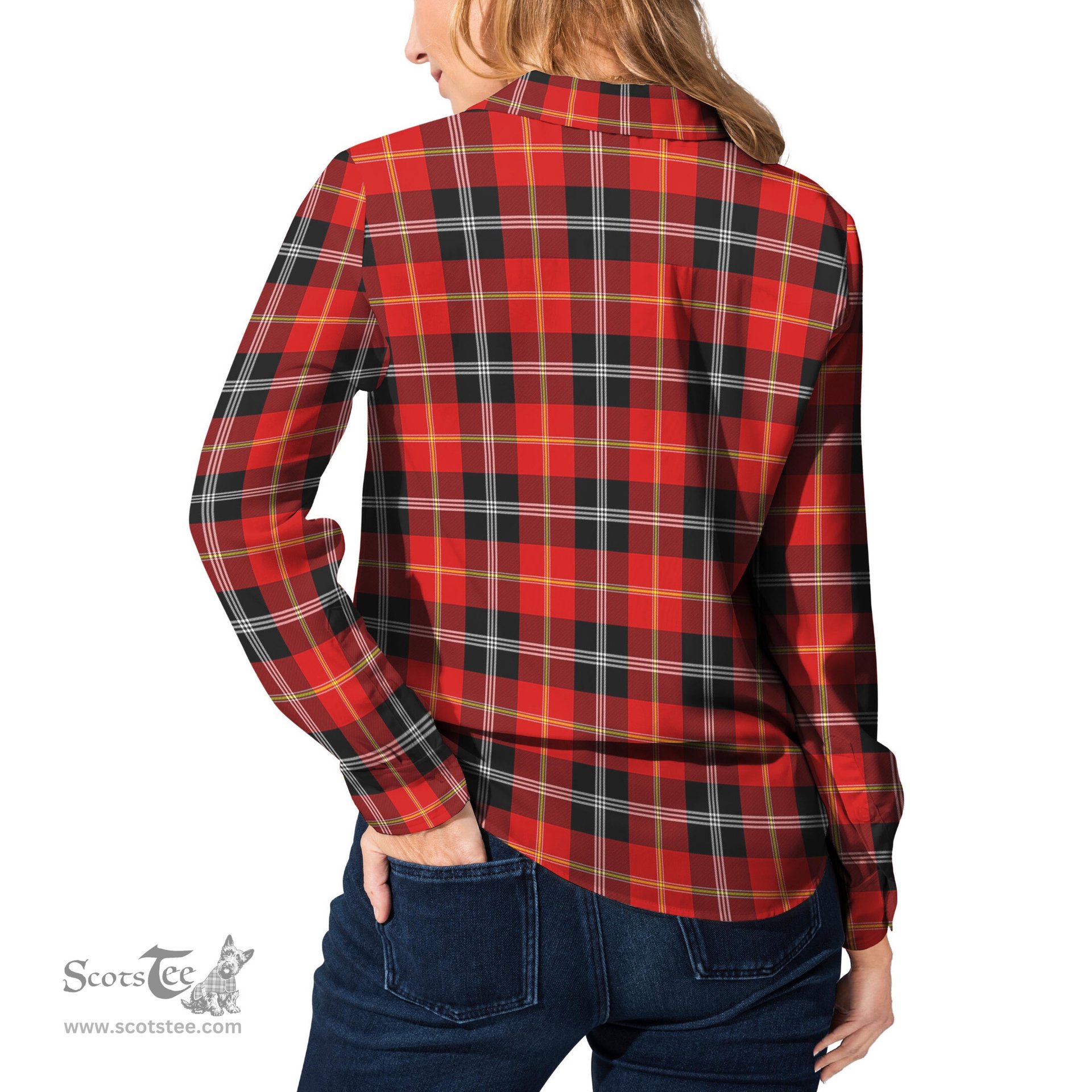 ScotsTee Shop Scottish Majoribanks Clan Tartan Womens Long Sleeve Shirt