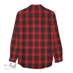 ScotsTee Shop Scottish Munro Black and Red Clan Crest Tartan Womens Long Sleeve Shirt