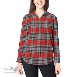 ScotsTee Shop Scottish MacLeay Clan Tartan Womens Long Sleeve Shirt
