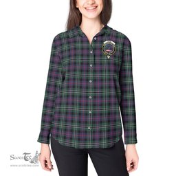 ScotsTee Shop Scottish Rose Hunting Modern Clan Crest Tartan Womens Long Sleeve Shirt