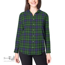 ScotsTee Shop Scottish Rollo Clan Tartan Womens Long Sleeve Shirt