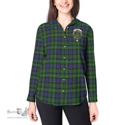 ScotsTee Shop Scottish Rollo Clan Crest Tartan Womens Long Sleeve Shirt
