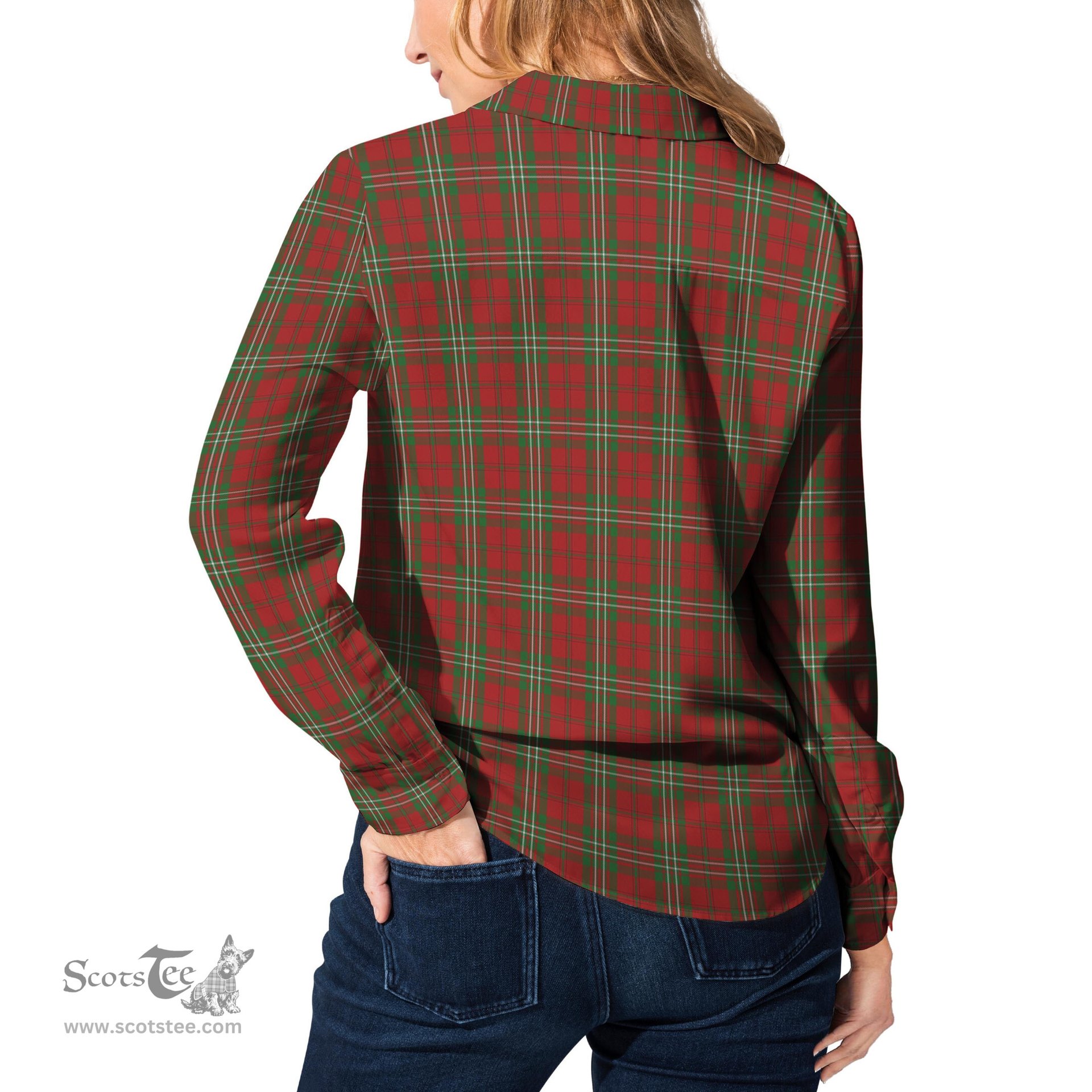ScotsTee Shop Scottish Scott Clan Tartan Womens Long Sleeve Shirt