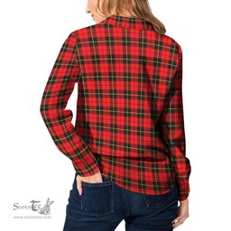 ScotsTee Shop Scottish Wallace Hunting Red Clan Tartan Womens Long Sleeve Shirt