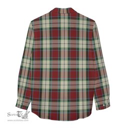 ScotsTee Shop Scottish Rose White Dress Clan Tartan Womens Long Sleeve Shirt