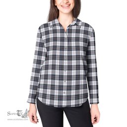 ScotsTee Shop Scottish MacRae Dress Modern Clan Tartan Womens Long Sleeve Shirt