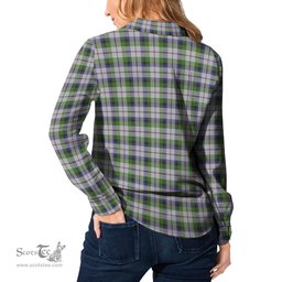 ScotsTee Shop Scottish MacNaughton Dress Clan Crest Tartan Womens Long Sleeve Shirt