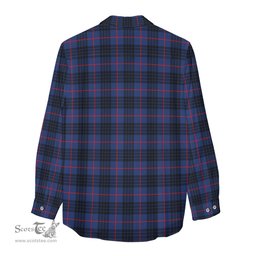 ScotsTee Shop Scottish MacKay Blue Modern Clan Tartan Womens Long Sleeve Shirt
