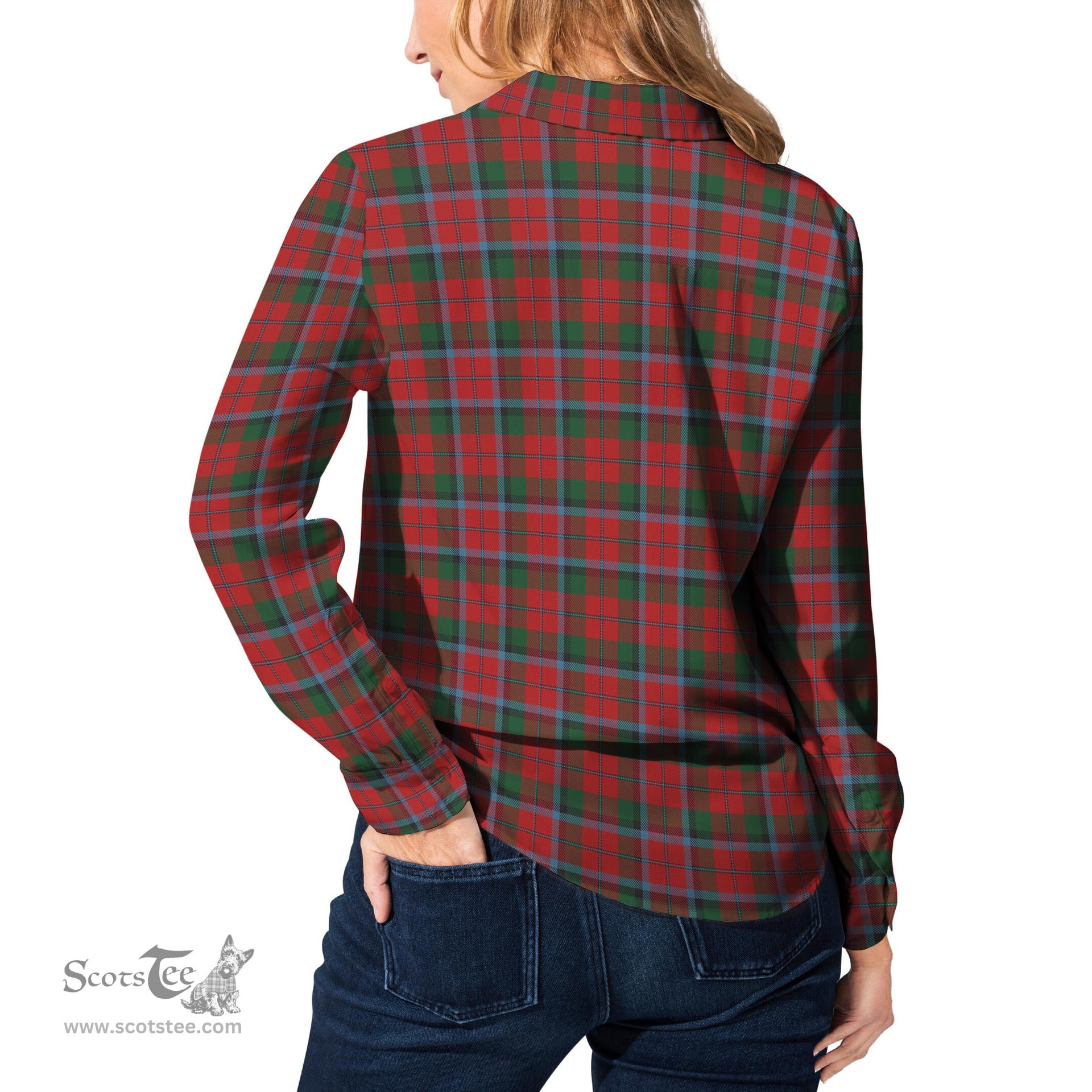 ScotsTee Shop Scottish MacNaughton Clan Tartan Womens Long Sleeve Shirt