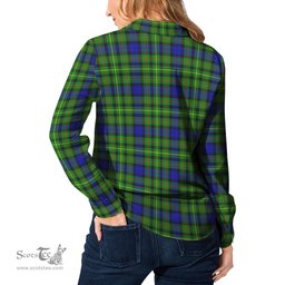 ScotsTee Shop Scottish Rollo Modern Clan Tartan Womens Long Sleeve Shirt