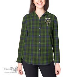 ScotsTee Shop Scottish Stewart Hunting Clan Crest Tartan Womens Long Sleeve Shirt