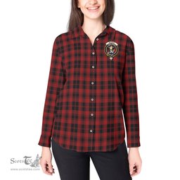 ScotsTee Shop Scottish Murray of Ochtertyre Clan Crest Tartan Womens Long Sleeve Shirt