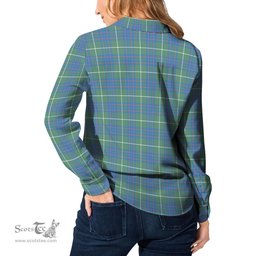 ScotsTee Shop Scottish MacIntyre Hunting Ancient Clan Crest Tartan Womens Long Sleeve Shirt