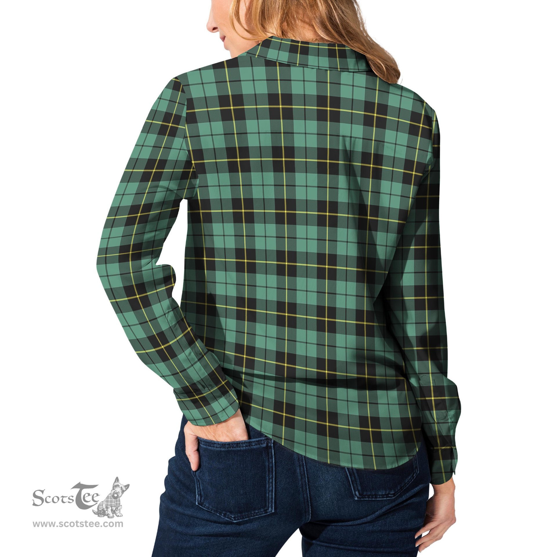 ScotsTee Shop Scottish Wallace Hunting Ancient Clan Tartan Womens Long Sleeve Shirt