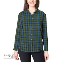 ScotsTee Shop Scottish MacKenzie Clan Tartan Womens Long Sleeve Shirt