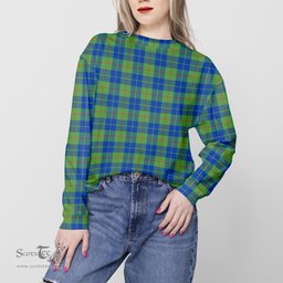 ScotsTee Shop Scottish Barclay Hunting Ancient Clan Tartan Womens Raglan Sleeve Sweatshirt