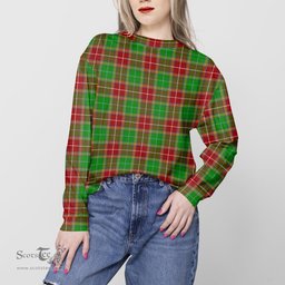 ScotsTee Shop Scottish Baxter Modern Clan Tartan Womens Raglan Sleeve Sweatshirt