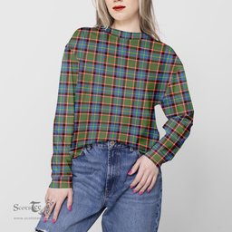 ScotsTee Shop Scottish Aikenhead Clan Tartan Womens Raglan Sleeve Sweatshirt