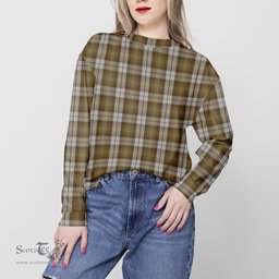 ScotsTee Shop Scottish Baillie Dress Clan Tartan Womens Raglan Sleeve Sweatshirt