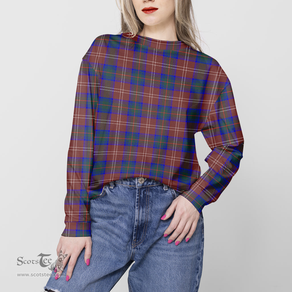 ScotsTee Shop Scottish Chisholm Hunting Modern Clan Tartan Womens Raglan Sleeve Sweatshirt