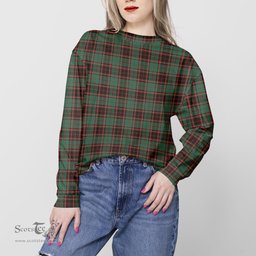 ScotsTee Shop Scottish Buchan Ancient Clan Tartan Womens Raglan Sleeve Sweatshirt