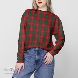 ScotsTee Shop Scottish Chisholm Clan Tartan Womens Raglan Sleeve Sweatshirt