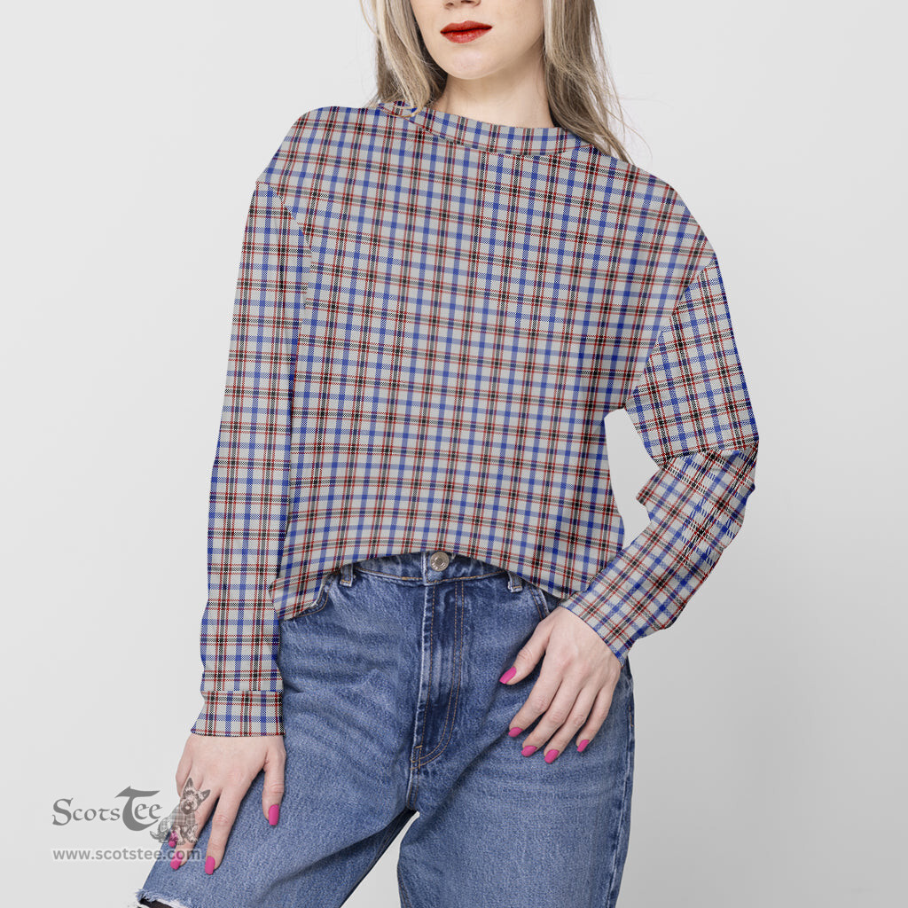 ScotsTee Shop Scottish Boswell Clan Tartan Womens Raglan Sleeve Sweatshirt