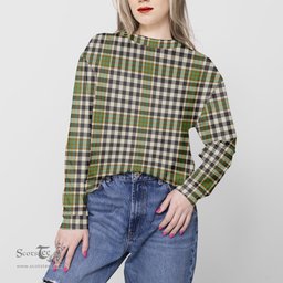 ScotsTee Shop Scottish Burns Check Clan Tartan Womens Raglan Sleeve Sweatshirt