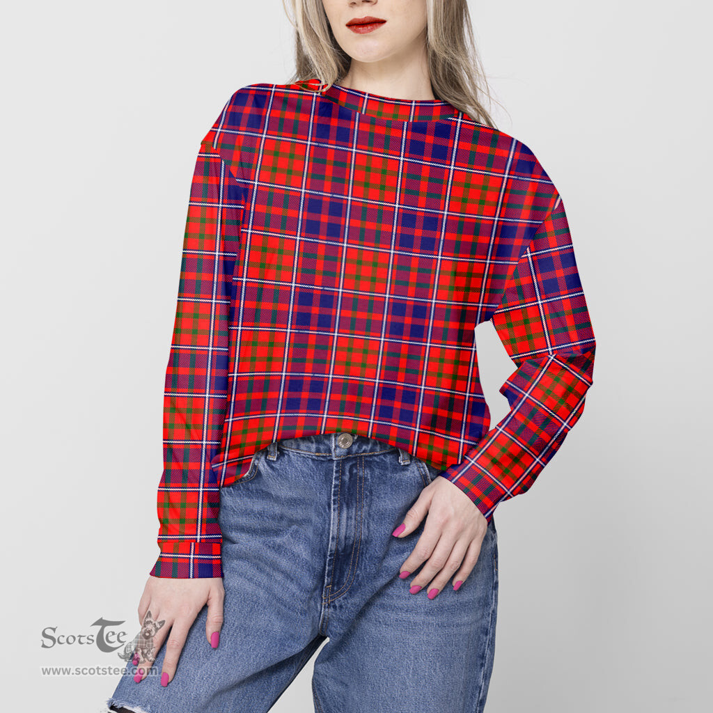 ScotsTee Shop Scottish Cameron of Lochiel Modern Clan Tartan Womens Raglan Sleeve Sweatshirt